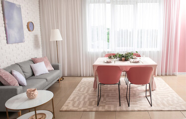 Interior of modern stylish dining room