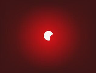 Illustration image of beautiful partial solar eclipse on red sky