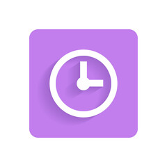 Clock, time. Flat icon, object isolated on white background. Illustration for design.