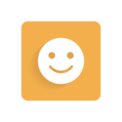 Smiley. Flat icon, object isolated on white background. Illustration for design.