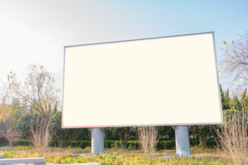 blank billboard in the beautiful landscape for new advertisement