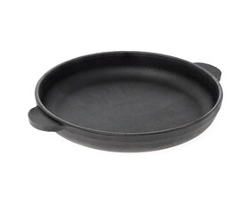 black pan without handle on a white background
