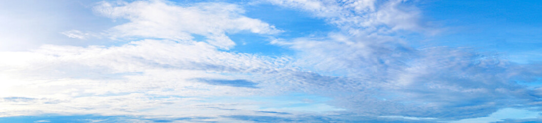Naklejka na ściany i meble Banner size beautiful cloudy on blue sky background.