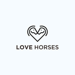love horse logo. love icon