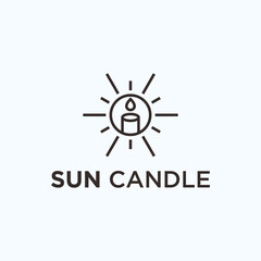 sun candle logo. candle icon