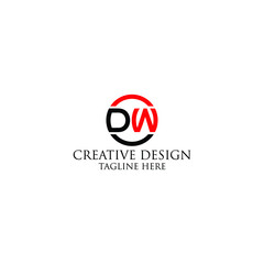 Abstract Letter dw logo design template.