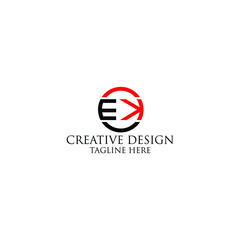 Abstract Letter ek logo design template.