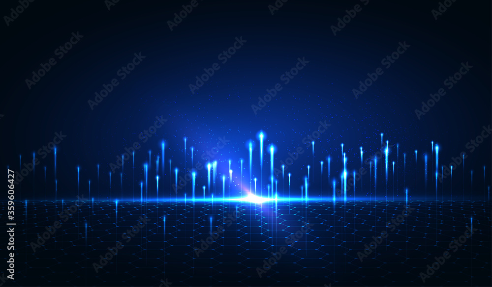 Poster abstract technology data visualization background. network futuristic wireframe. artificial intellig