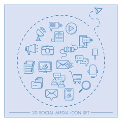 set of social media icons