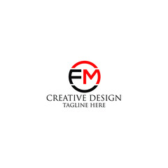 Abstract Letter fM logo design template.