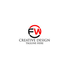 Abstract Letter FW  logo design template.