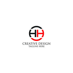 Abstract Letter HH logo design template.