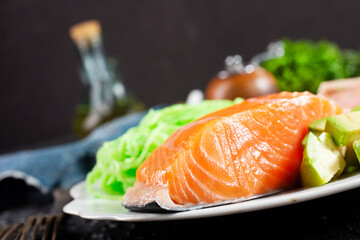 salmon with avocado