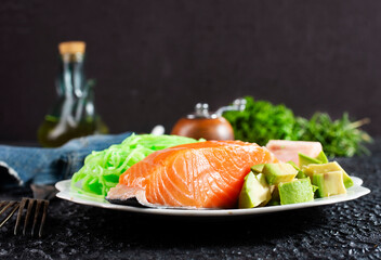 salmon with avocado