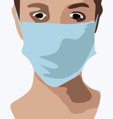 Medical mask on the face, vector