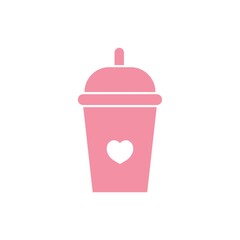 takeaway cup with heart symbol