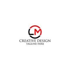 Fototapeta na wymiar Abstract Letter LM round shape logo design template.