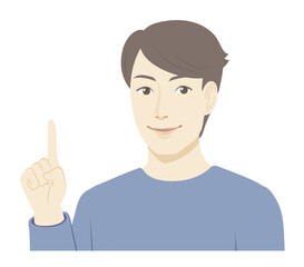 
男性のイラスト / 指差し