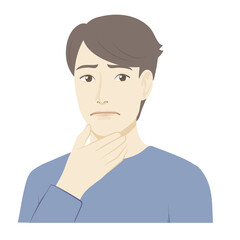 男性のイラスト/悩む