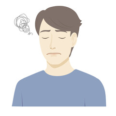 男性のイラスト/悩む