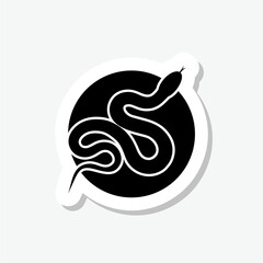Snake sticker icon isolated on gray background