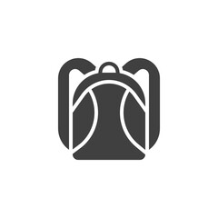 School bag vector icon. filled flat sign for mobile concept and web design. Backpack, rucksack glyph icon. Symbol, logo illustration. Vector graphics