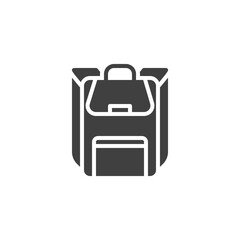 Haversack, rucksack vector icon. filled flat sign for mobile concept and web design. Backpack, knapsack glyph icon. Symbol, logo illustration. Vector graphics