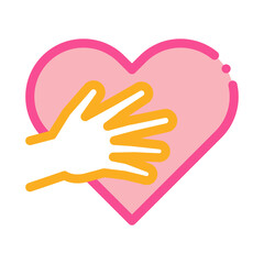 Obraz premium touch heart icon vector. touch heart sign. color symbol illustration