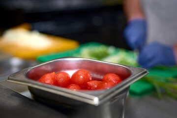 chef cooking food cutting prepare hands knife preparing vegetables