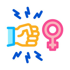 hit female sex icon vector. hit female sex sign. color symbol illustration