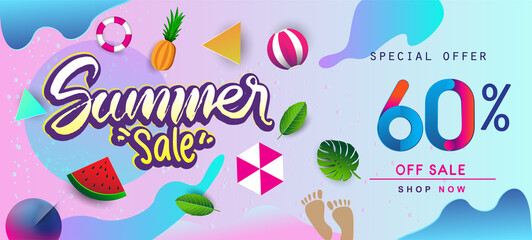 Summer sale background layout for banners, invitation, posters, brochure, voucher discount.Vector illustration template.