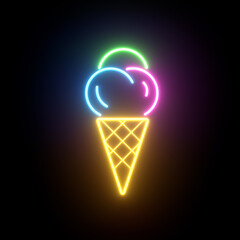 summer neon sign background, light effect