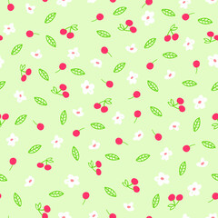 Cherry blossom seamless pattern. Vector romantic floral illustration. 
