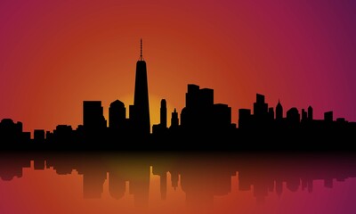 Fototapeta na wymiar Vector of the New York skyline.