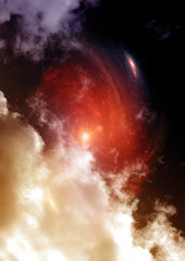 galaxy in a free space. 3D rendering