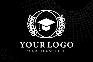 Isolated black and white education Logogram