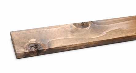 Wooden plank isolated on white background