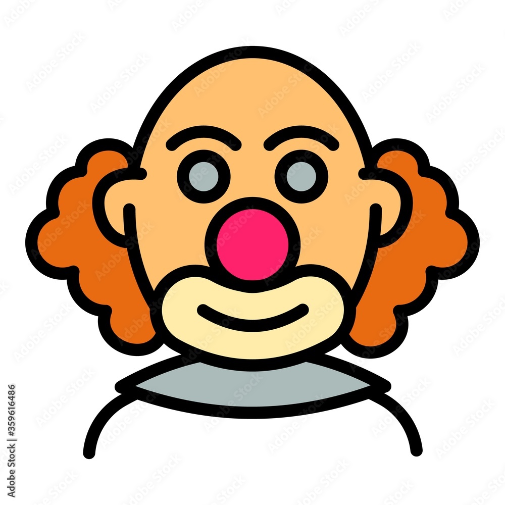 Poster bald clown icon. outline bald clown vector icon for web design isolated on white background