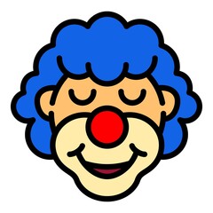 Clown icon. Outline clown vector icon for web design isolated on white background