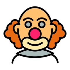 Bald clown icon. Outline bald clown vector icon for web design isolated on white background