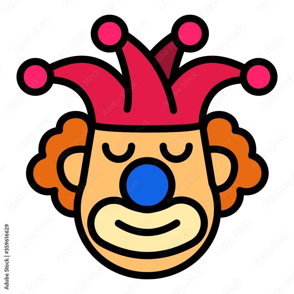 Poster joker clown icon. outline joker clown vector icon for web design isolated on white background