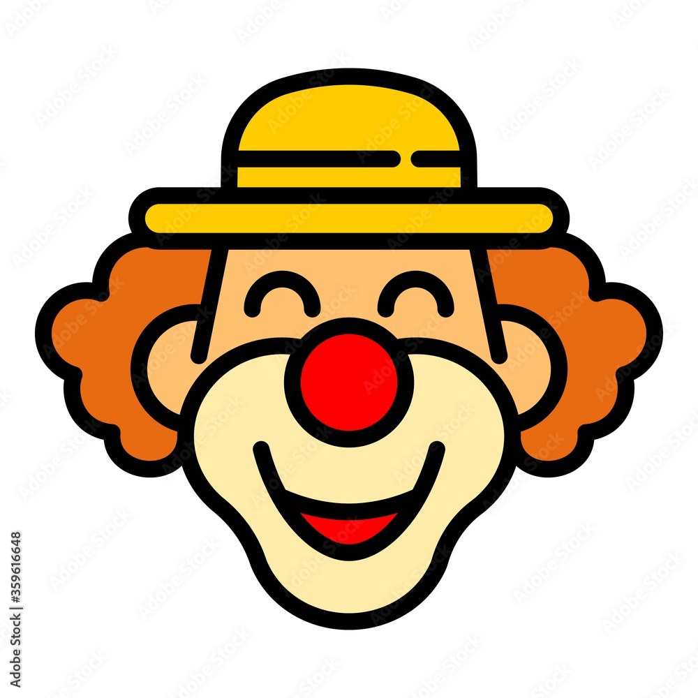 Poster magician clown icon. outline magician clown vector icon for web design isolated on white background