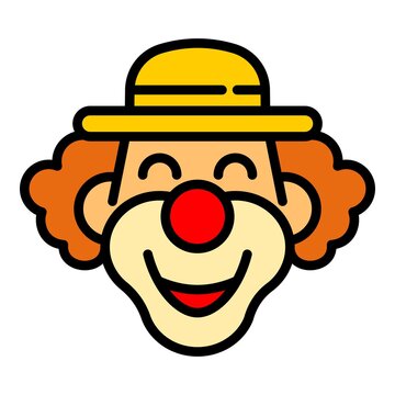 Magician clown icon. Outline magician clown vector icon for web design isolated on white background