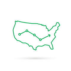 usa map like increase population or economy
