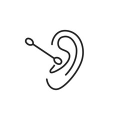 easy cleansing the ear with cotton stick