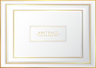 Premium overlap layer white background gold metallic border color luxury concept