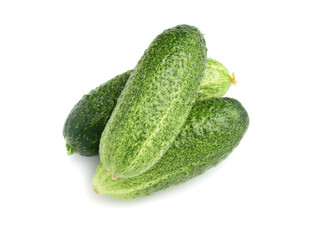 cucumbers isolated on white. bright color