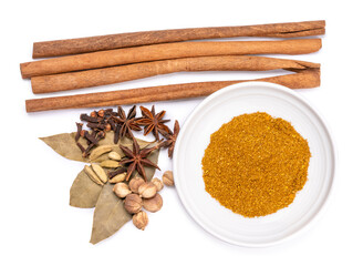 Cinnamon sticks isolated on white background.