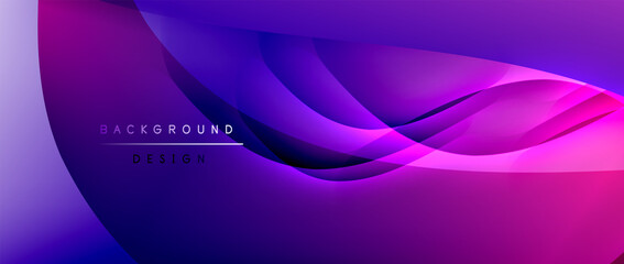 Fluid gradient waves with shadow lines and glowing light effect, modern flowing motion abstract background for cover, placards, poster, banner or flyer