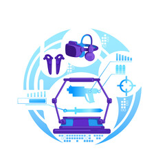 Equipment set for VR gaming 2D vector web banner, poster